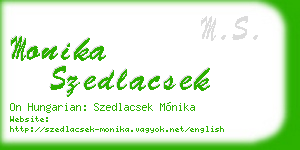monika szedlacsek business card