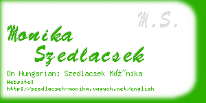 monika szedlacsek business card